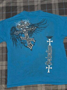 y2k 2000s cross wings skater grunge style graphic t shirt